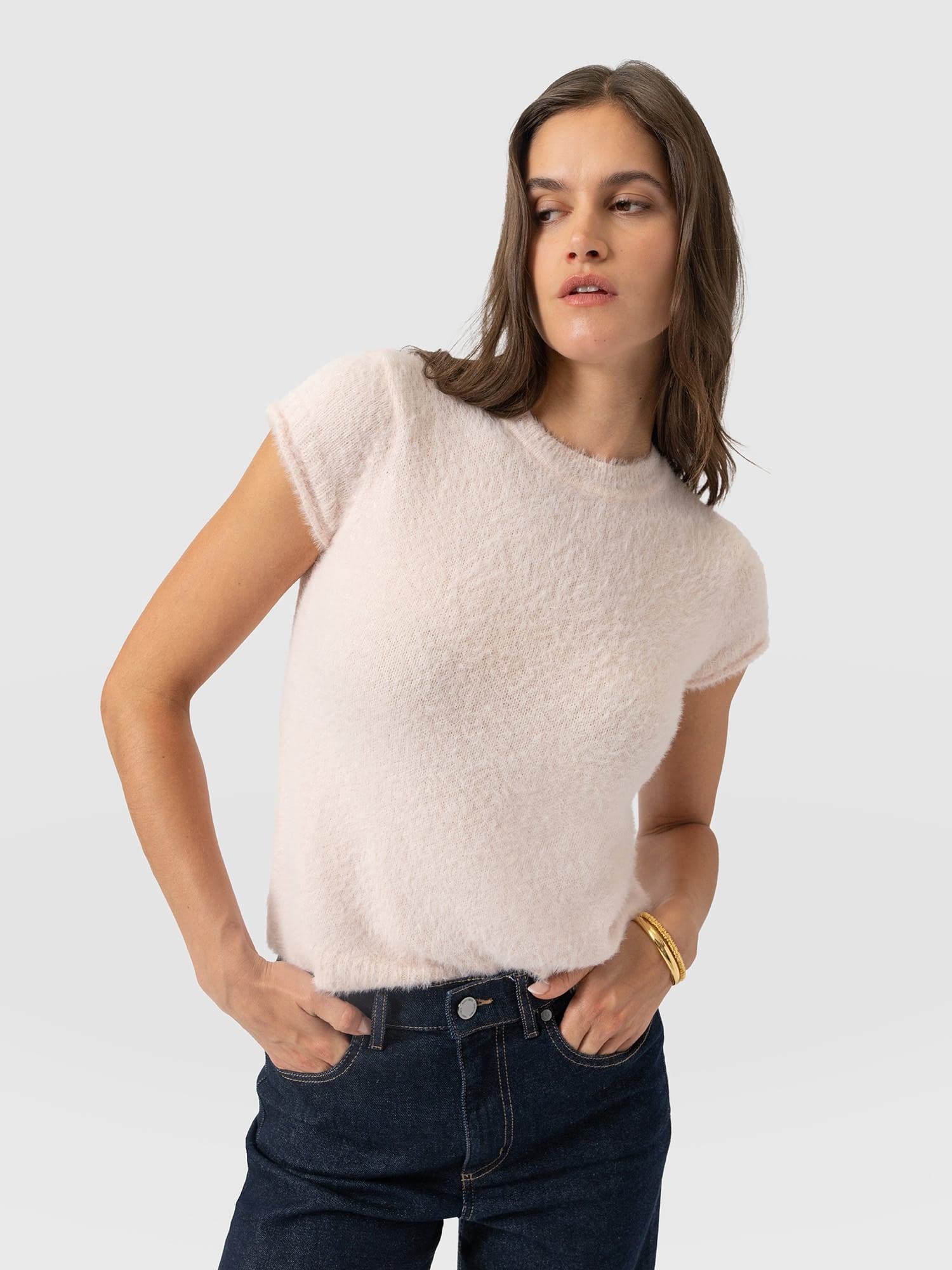 Rosalie Baby Tee - Pale Pink - Women's Jumpers | Saint and Sofia® EU