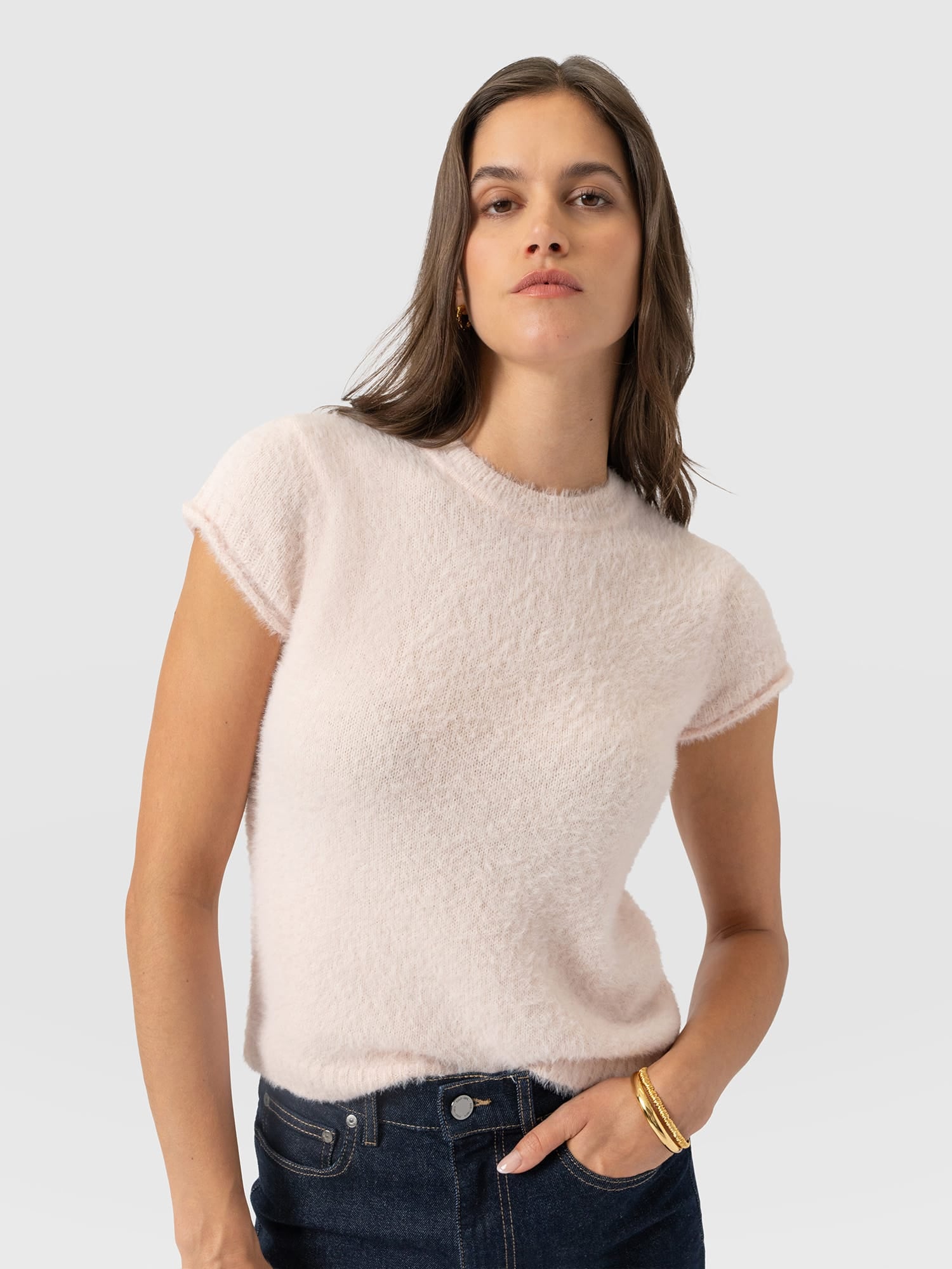 Rosalie Baby Tee - Pale Pink - Women's Jumpers | Saint and Sofia® EU