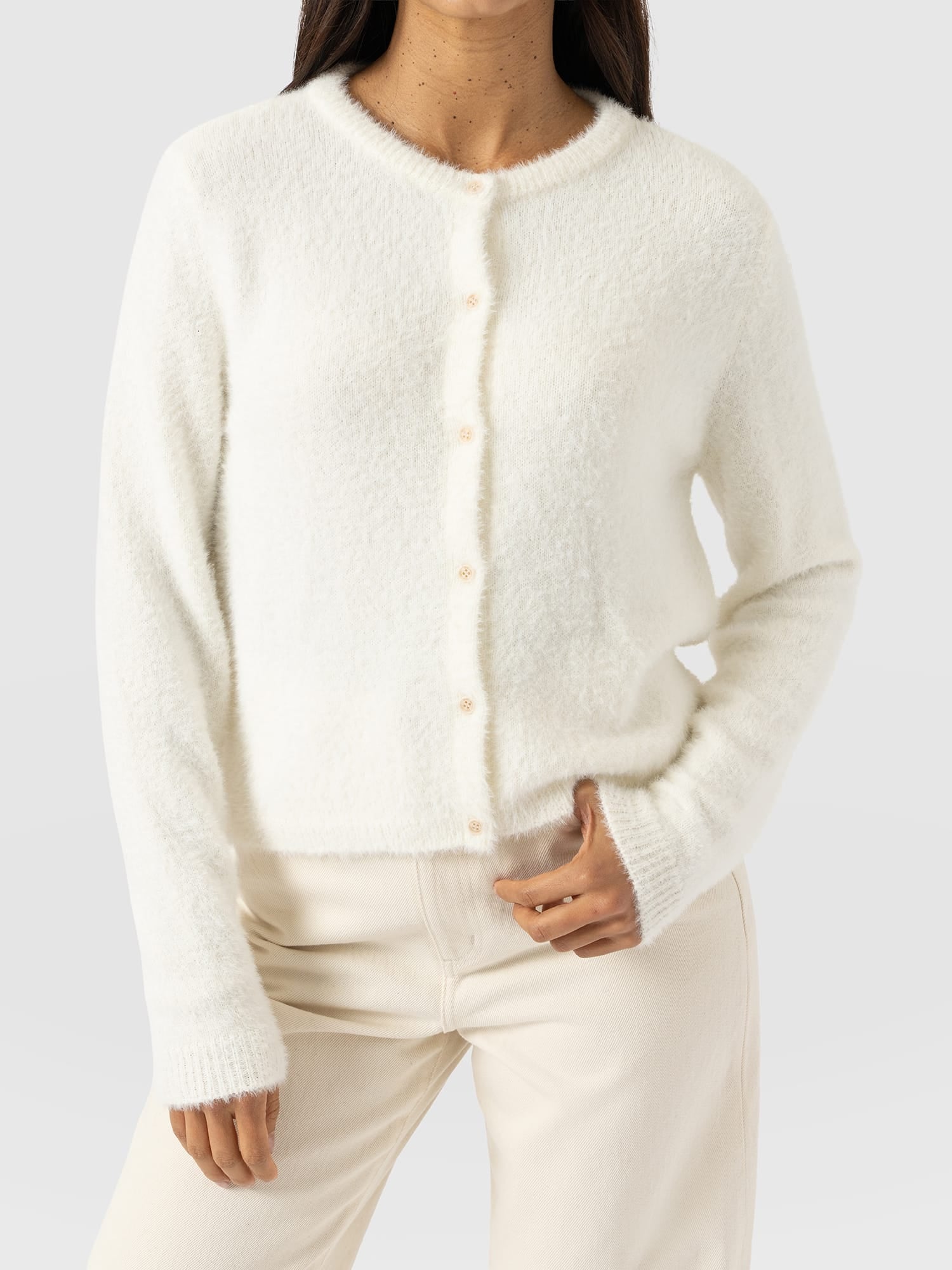 Rosalie Cardigan - Cream - Women's Jumpers | Saint and Sofia® EU