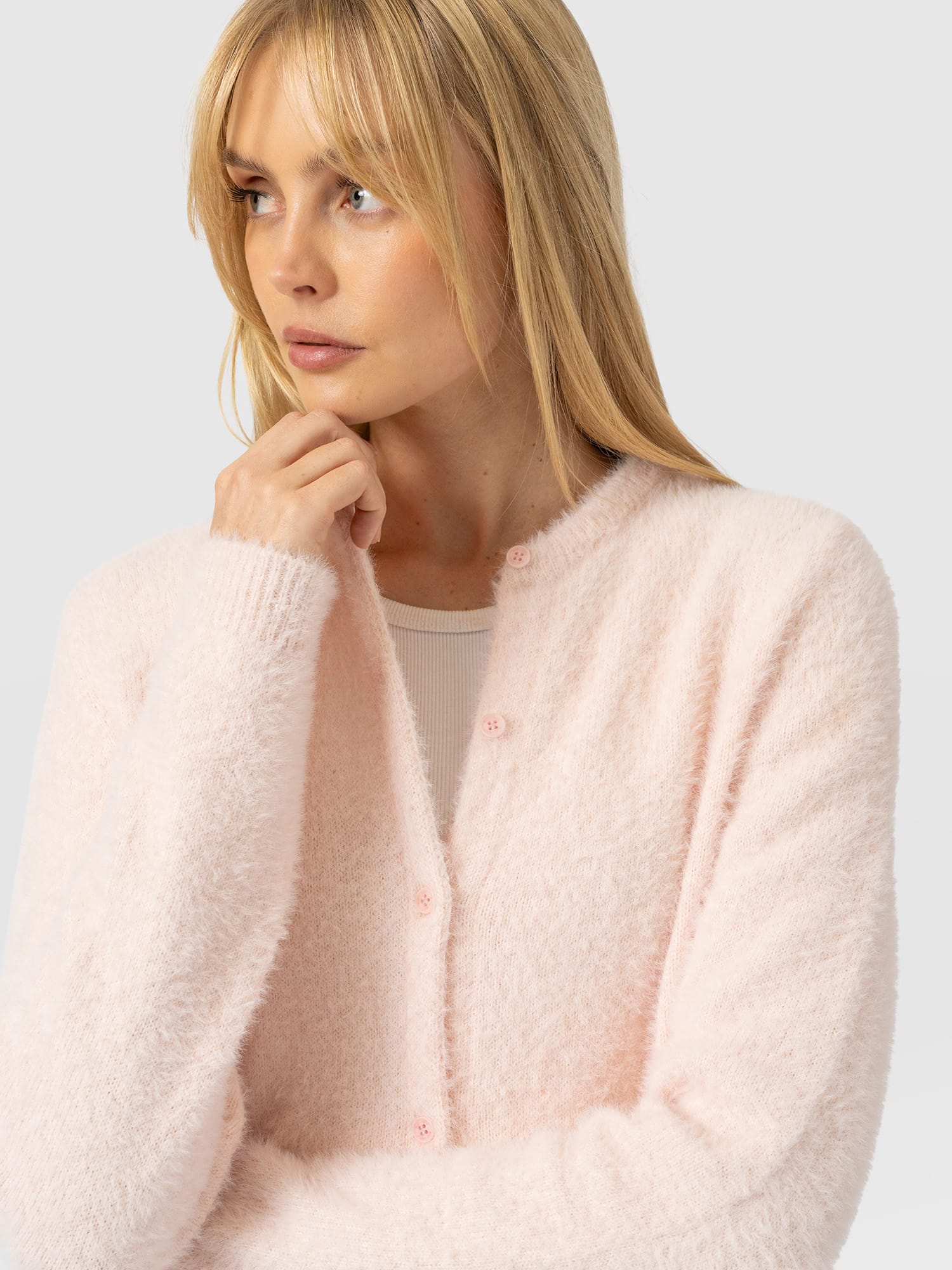 Rosalie Cardigan - Pale Pink - Women's Jumpers | Saint and Sofia® EU