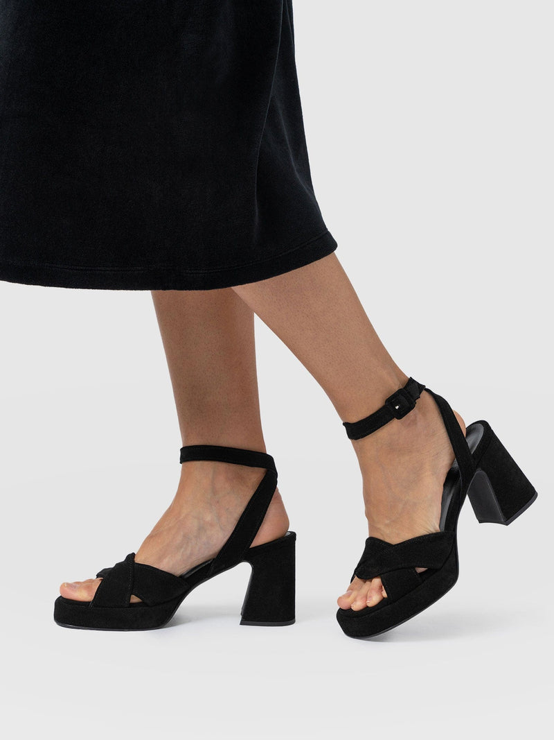 Roux Platform Heels - Black - Women's Shoes | Saint + Sofia® EU