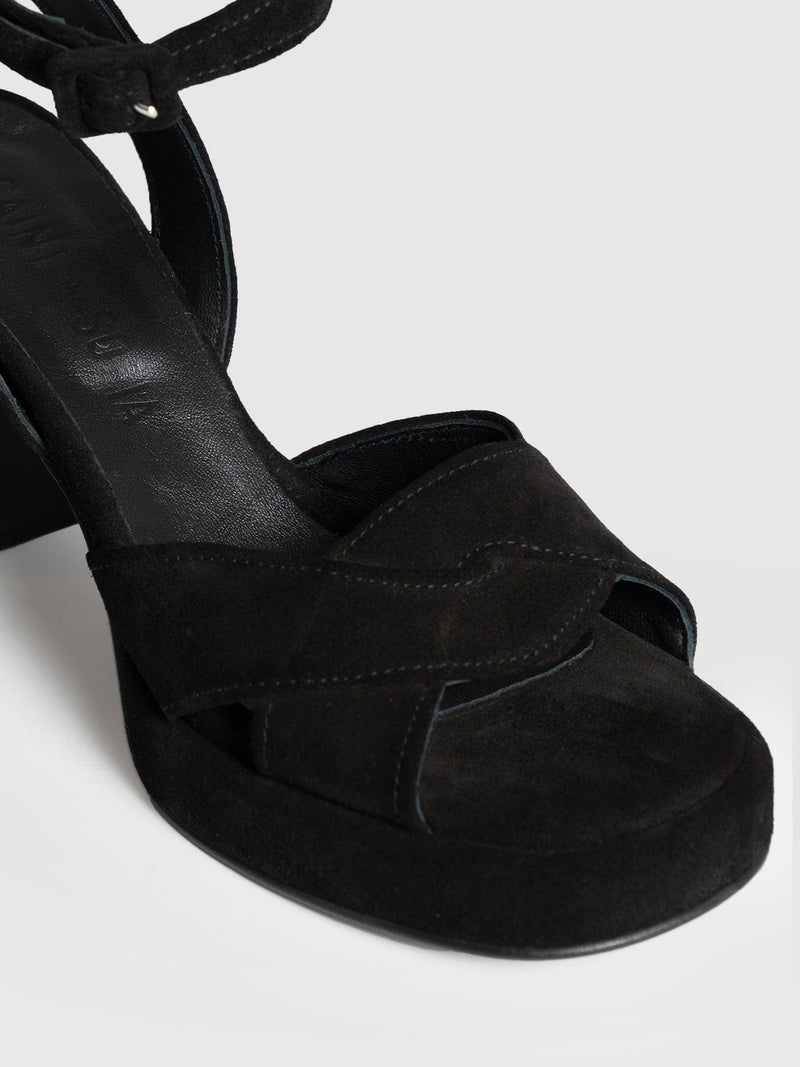 Roux Platform Heels - Black - Women's Shoes | Saint + Sofia® EU