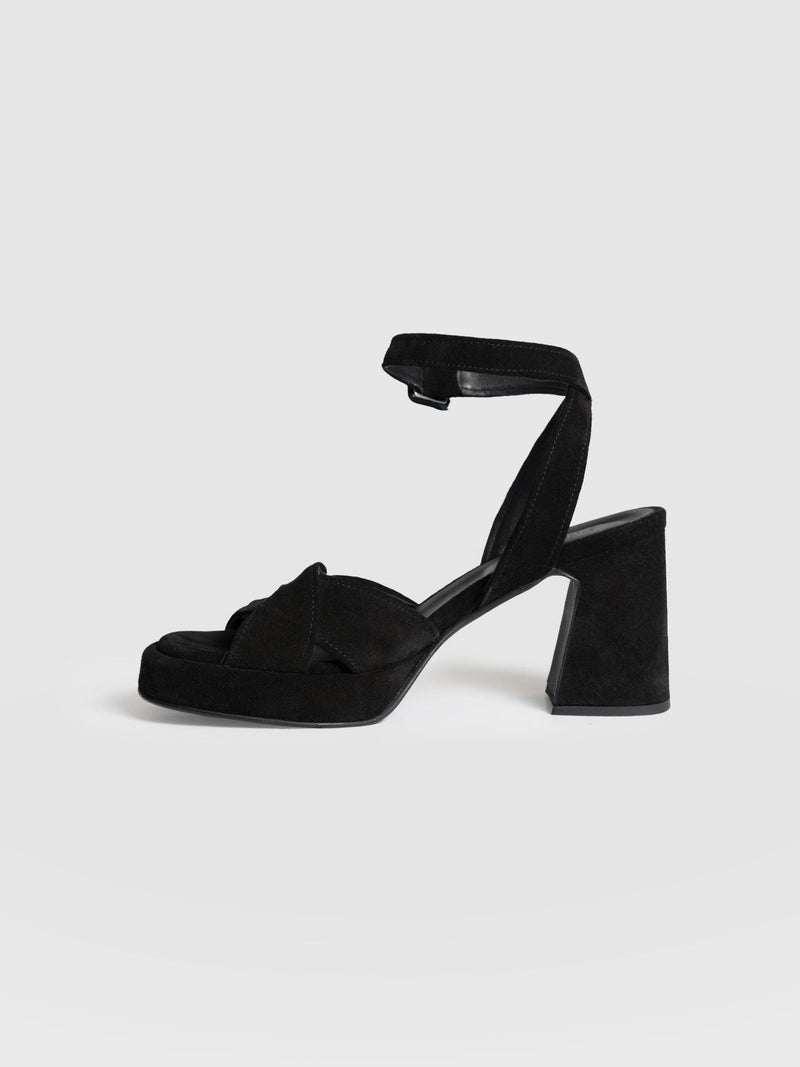 Roux Platform Heels - Black - Women's Shoes | Saint + Sofia® EU
