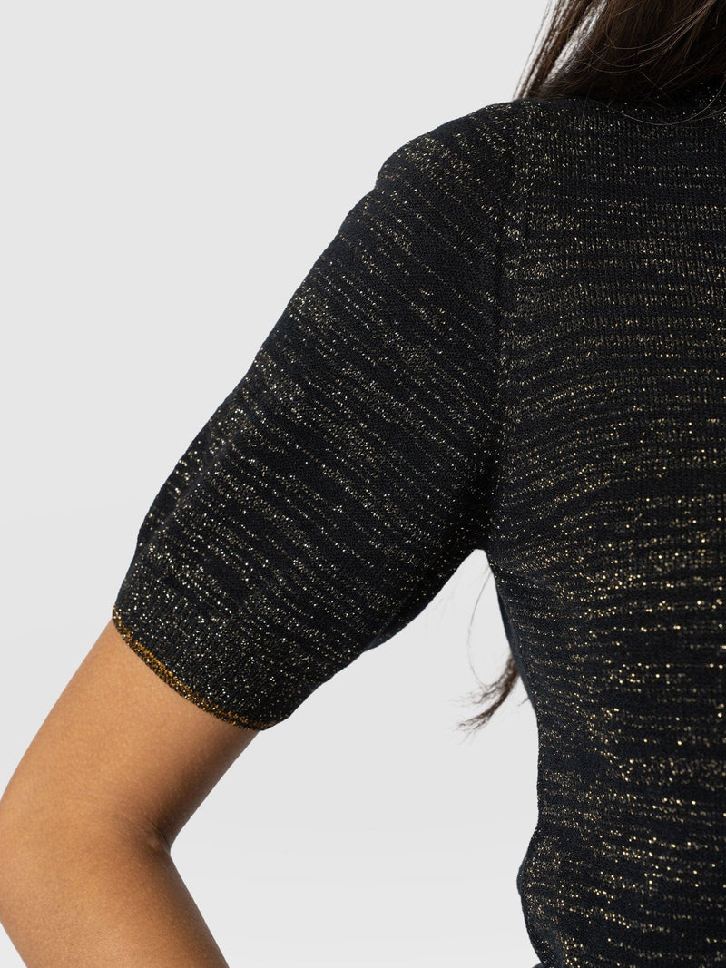 Roux Short Sleeve Knit - Gold - Women's Jumpers | Saint + Sofia® EU