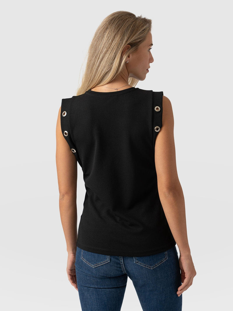 Rowan Tee Black Eyelet - Women's T-Shirts | Saint + Sofia® EU