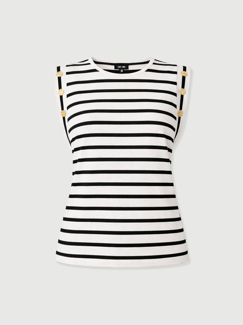 Rowan Tee - Black Stripe - Women's T-shirts | Saint + Sofia® EU