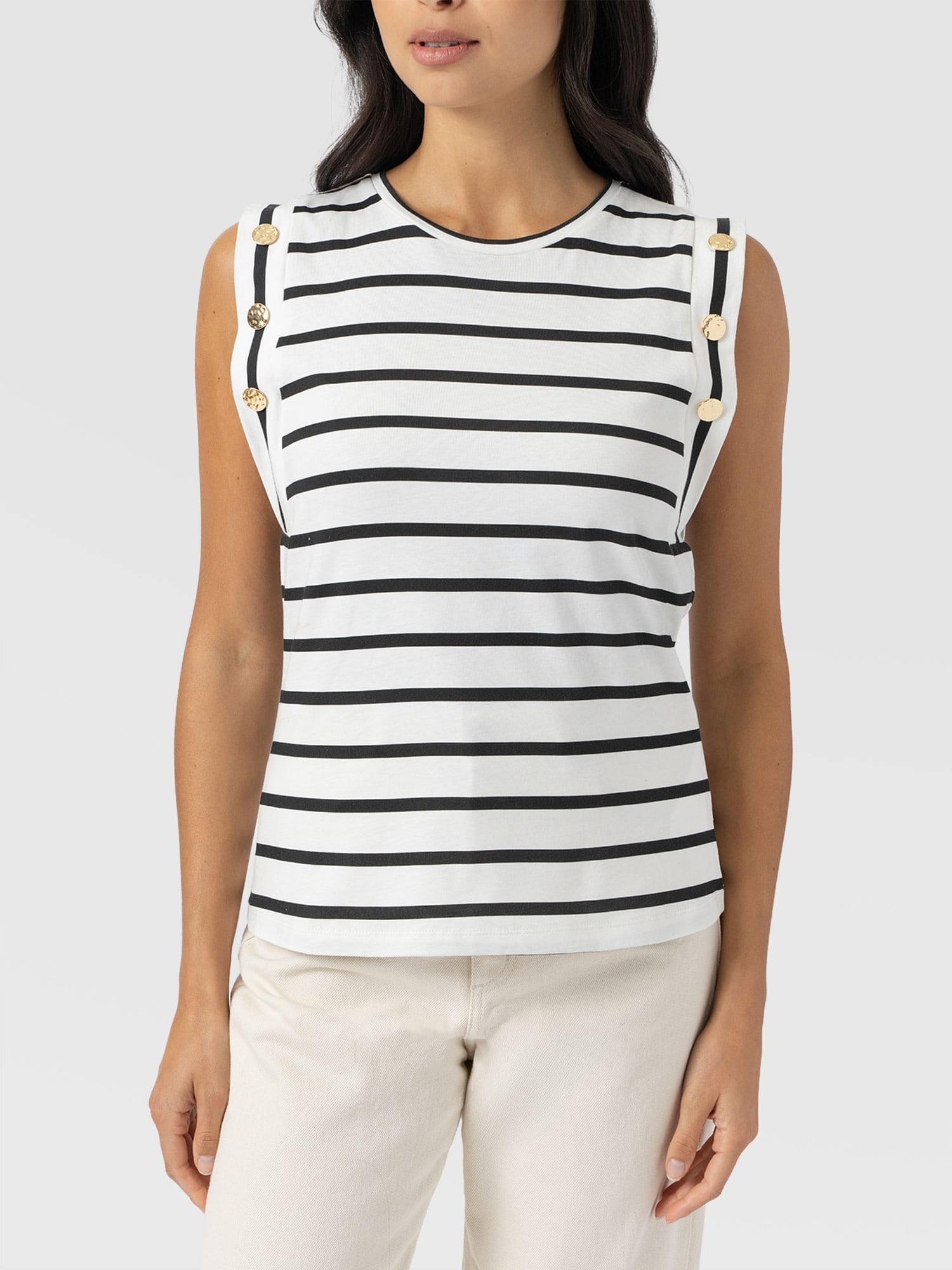 Rowan Tee - Black Stripe - Women's T-shirts | Saint + Sofia® EU