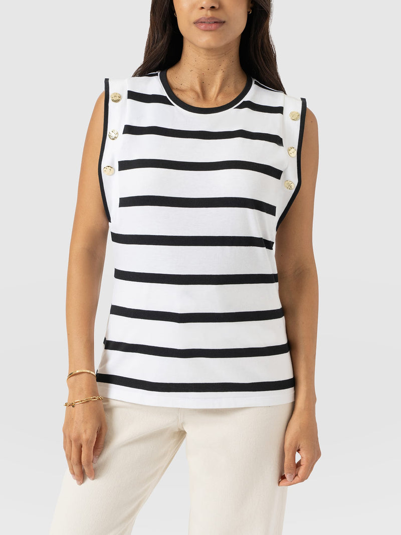 Rowan Tee - Black Stripe - Women's T-shirts | Saint + Sofia® EU