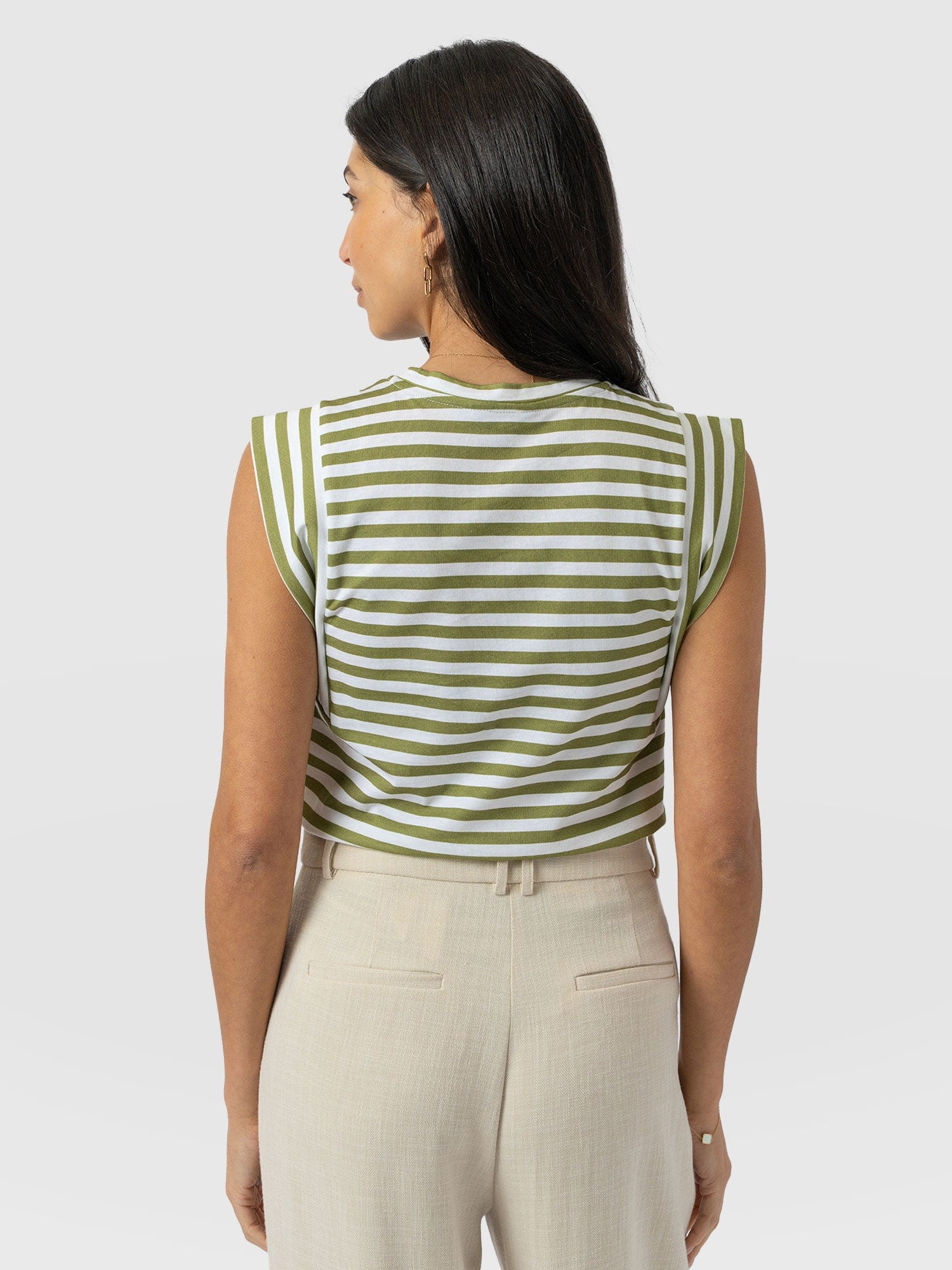 Rowan Tee - Green Stripe - Women's T-Shirts | Saint + Sofia® EU