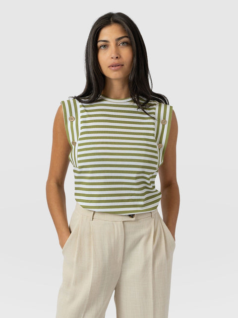 Rowan Tee - Green Stripe - Women's T-Shirts | Saint + Sofia® EU