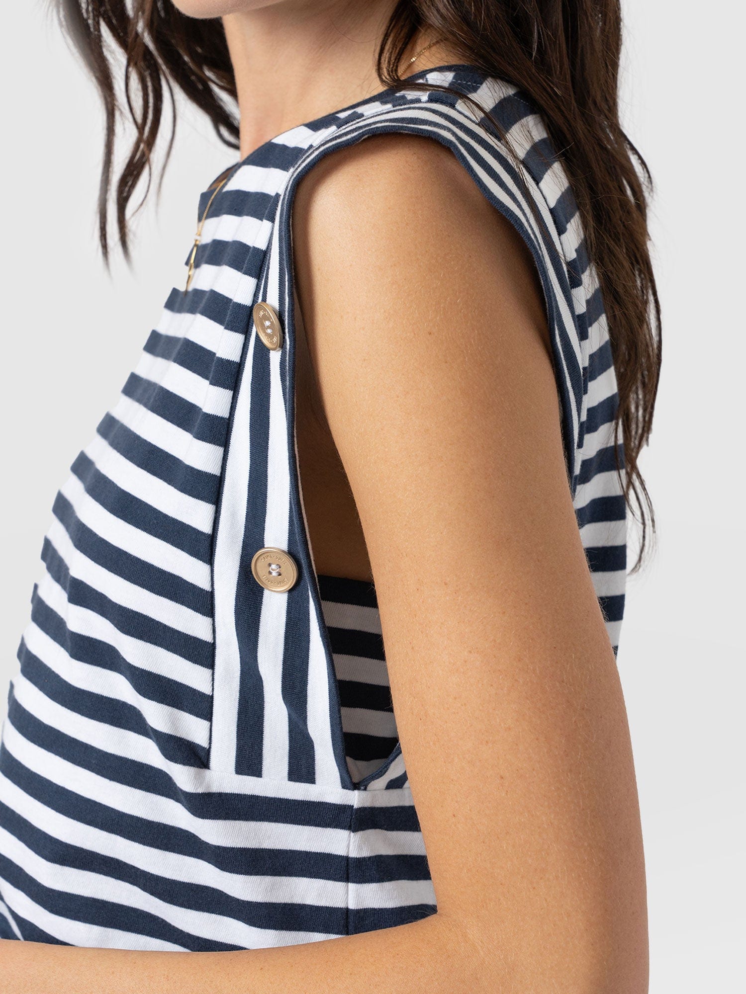 Rowan Tee Navy Stripe - Women's T-Shirts | Saint + Sofia® EU