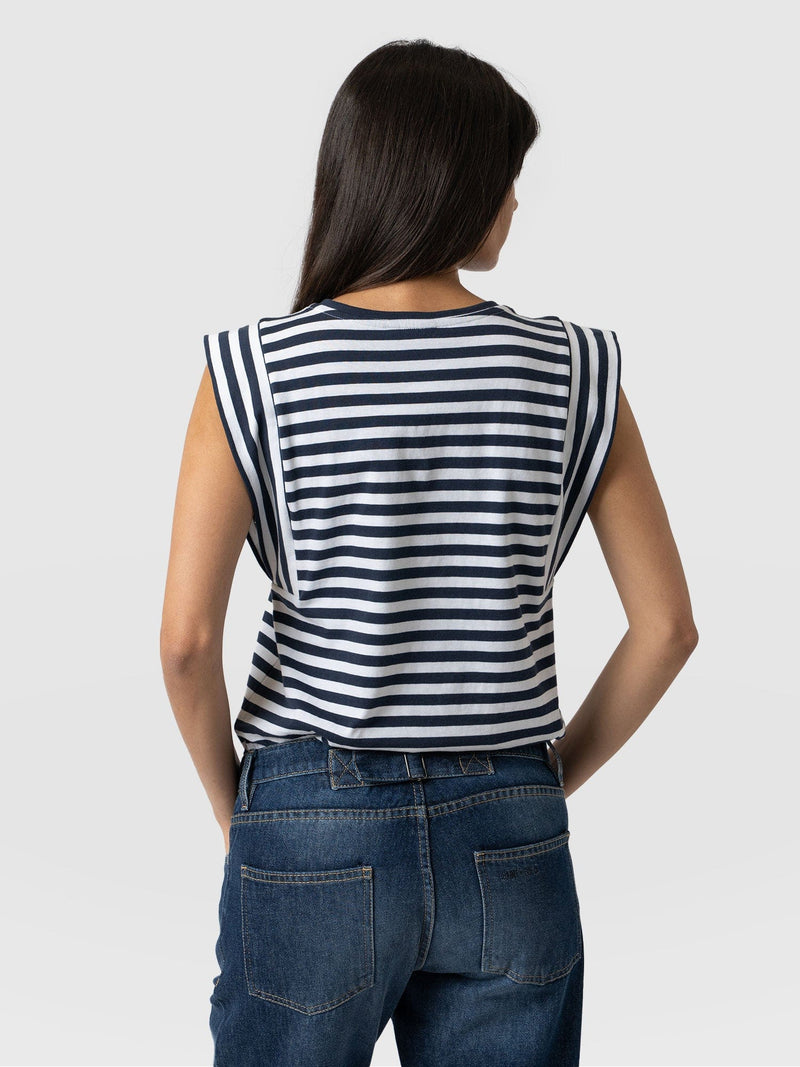 Rowan Tee Navy Stripe - Women's T-Shirts | Saint + Sofia® EU