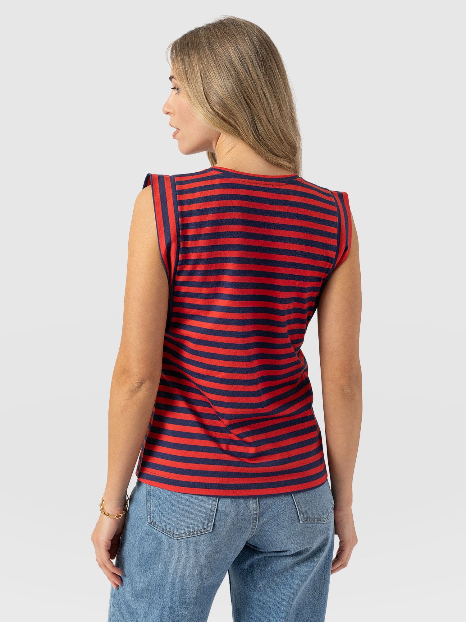 Rowan Tee - Red/Navy Stripe - Women's T-shirts | Saint + Sofia® EU