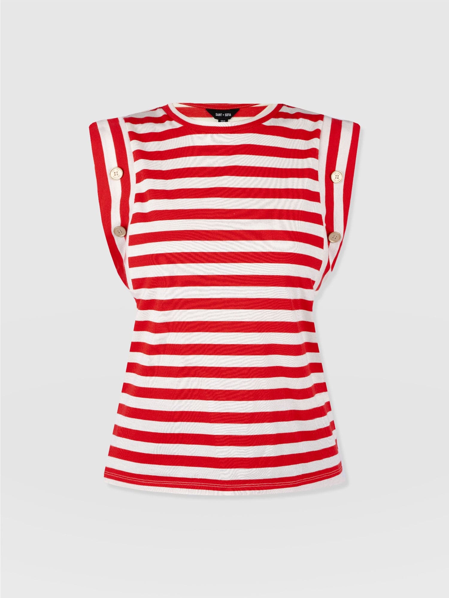 Rowan Tee - Red Stripe - Women's T-Shirts | Saint and Sofia® EU
