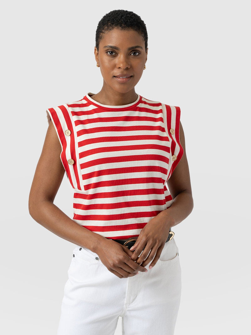 Rowan Tee - Red Stripe - Women's T-Shirts | Saint + Sofia® EU