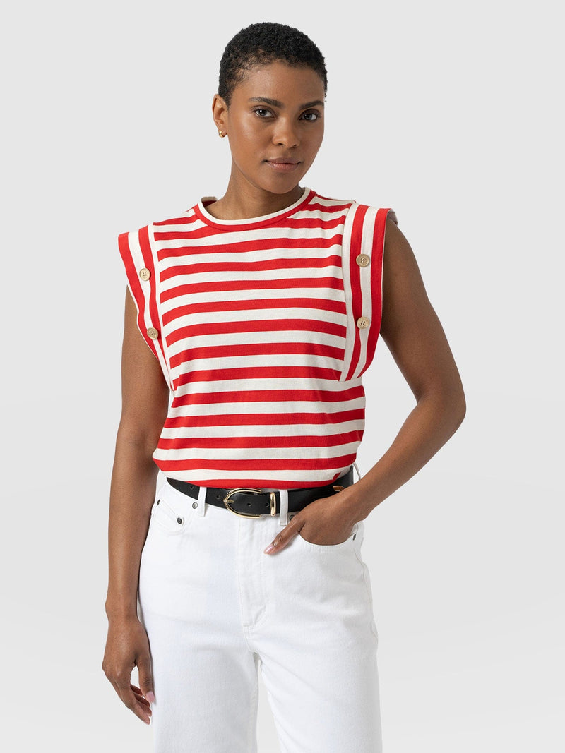 Rowan Tee - Red Stripe - Women's T-Shirts | Saint + Sofia® EU