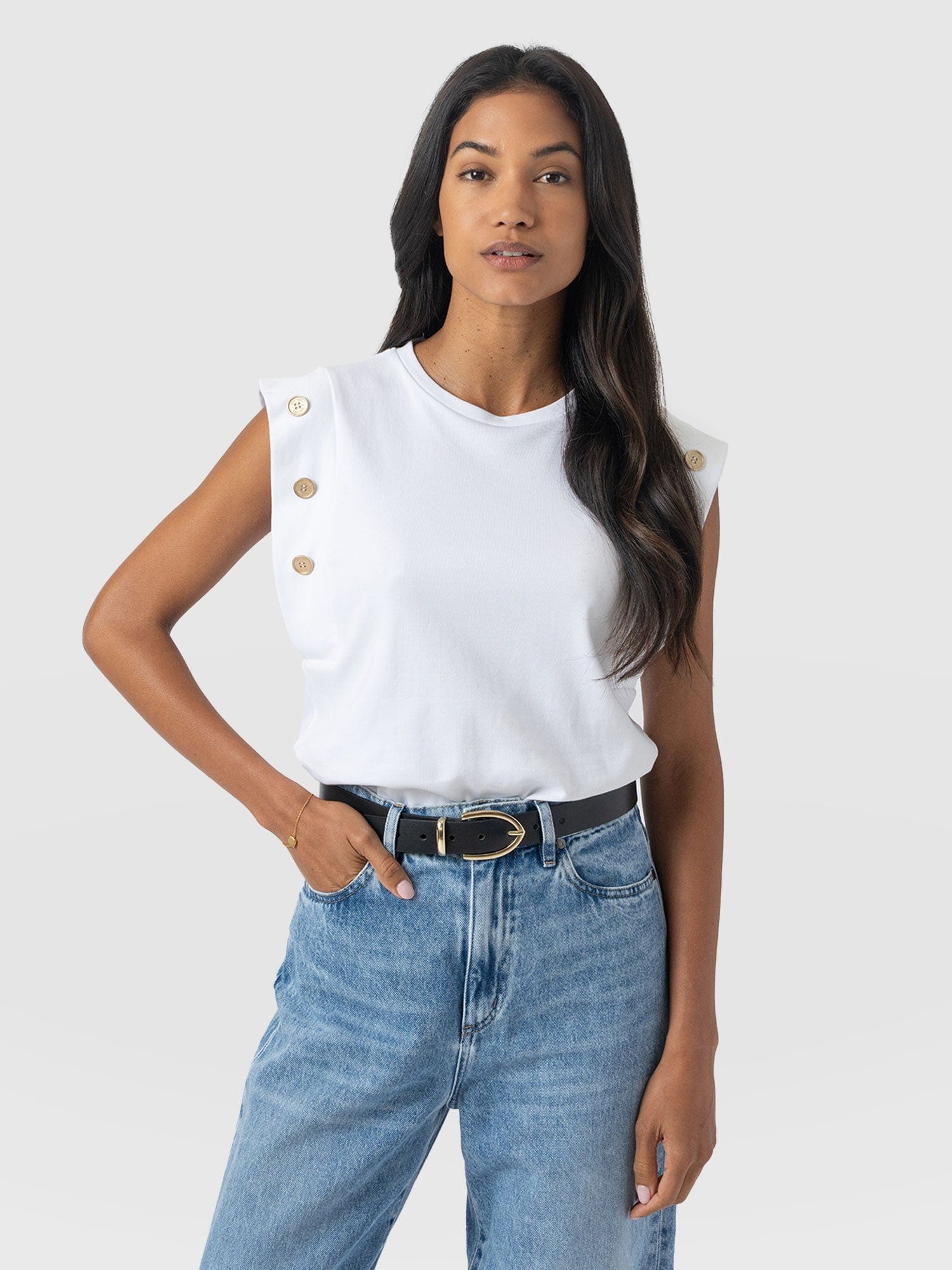 Rowan Tee - White - Women's T-shirts | Saint + Sofia® EU