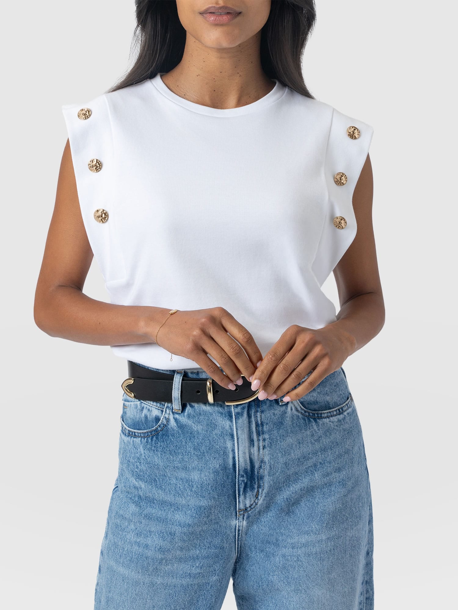Rowan Tee - White Molten - Women's T-shirts | Saint + Sofia® EU