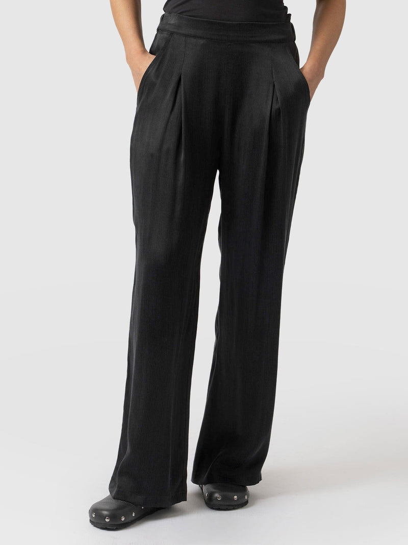 Rowan Wide Leg Pant Black - Women's Trousers | Saint + Sofia® EU