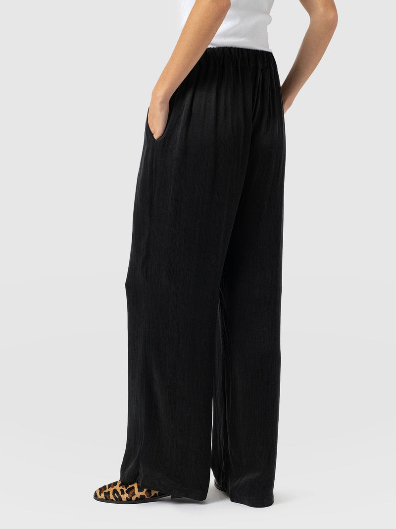 Rowan Wide Leg Pant Black - Women's Trousers | Saint + Sofia® EU
