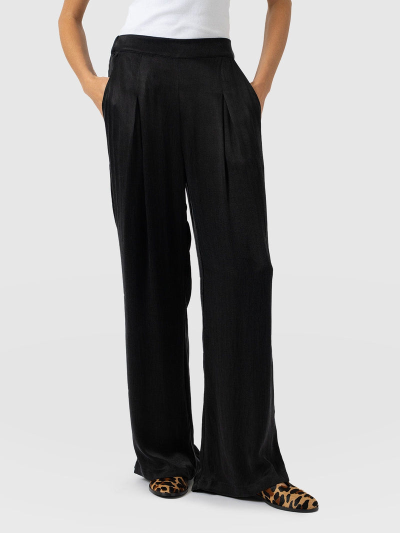 Rowan Wide Leg Pant Black - Women's Trousers | Saint + Sofia® EU