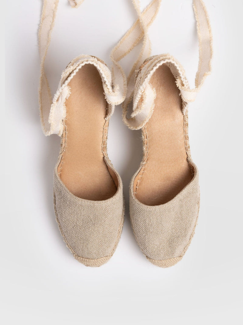 Rowe Espadrille Tie Wedges - Cream - Women's Sandalss | Saint + Sofia® EU
