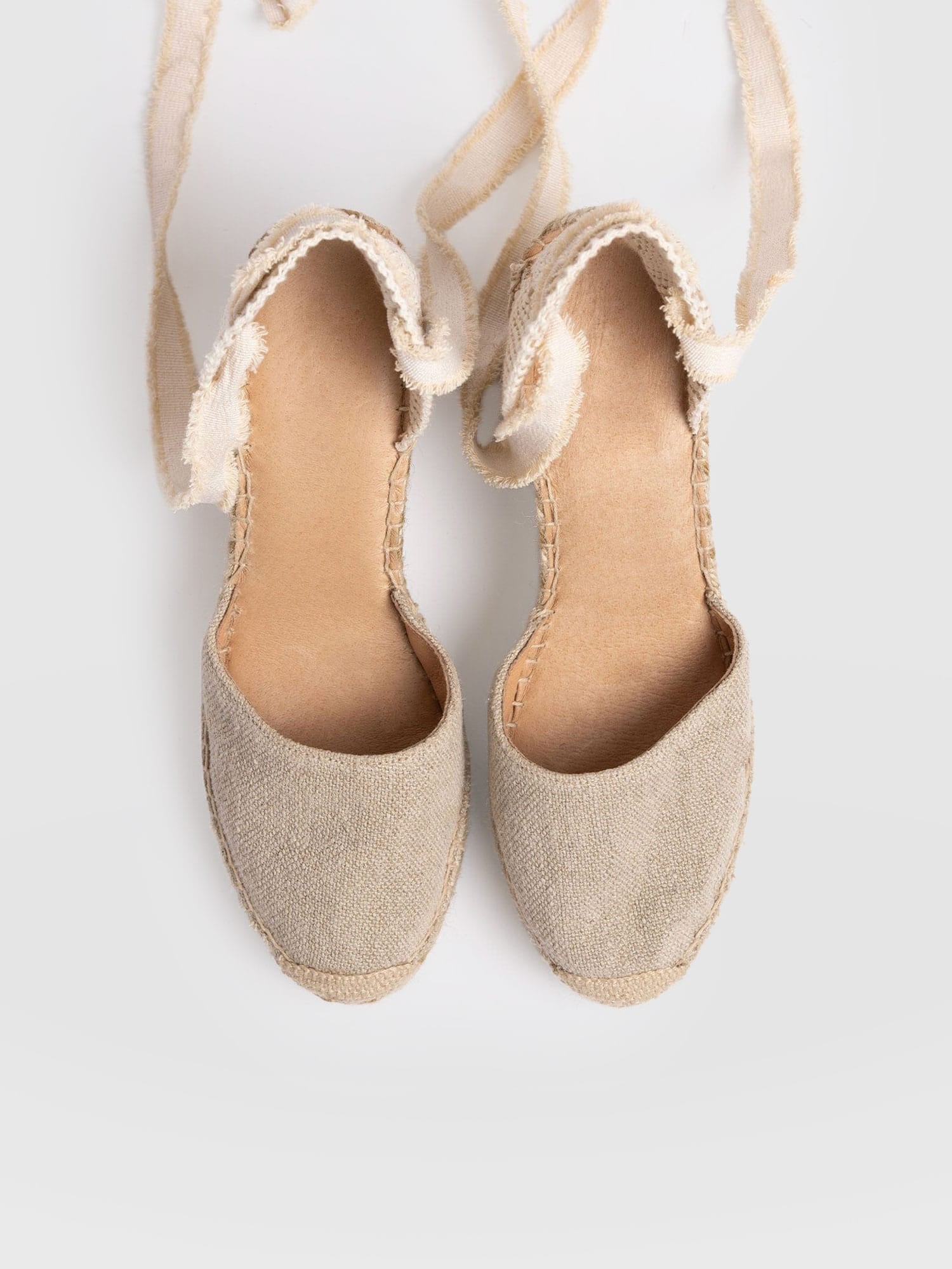 Rowe Espadrille Tie Wedges - Cream - Women's Sandalss | Saint + Sofia® EU