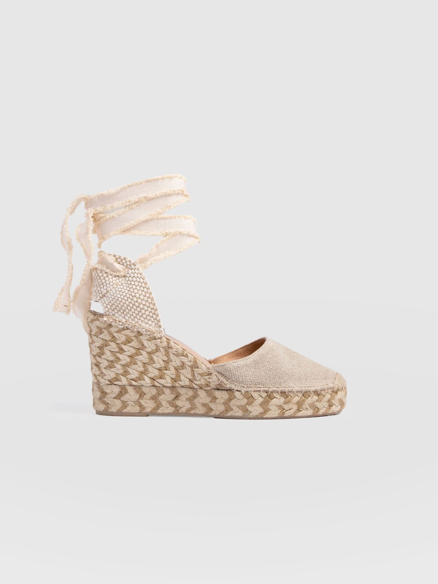 Rowe Espadrille Tie Wedges - Cream - Women's Sandalss | Saint + Sofia® EU