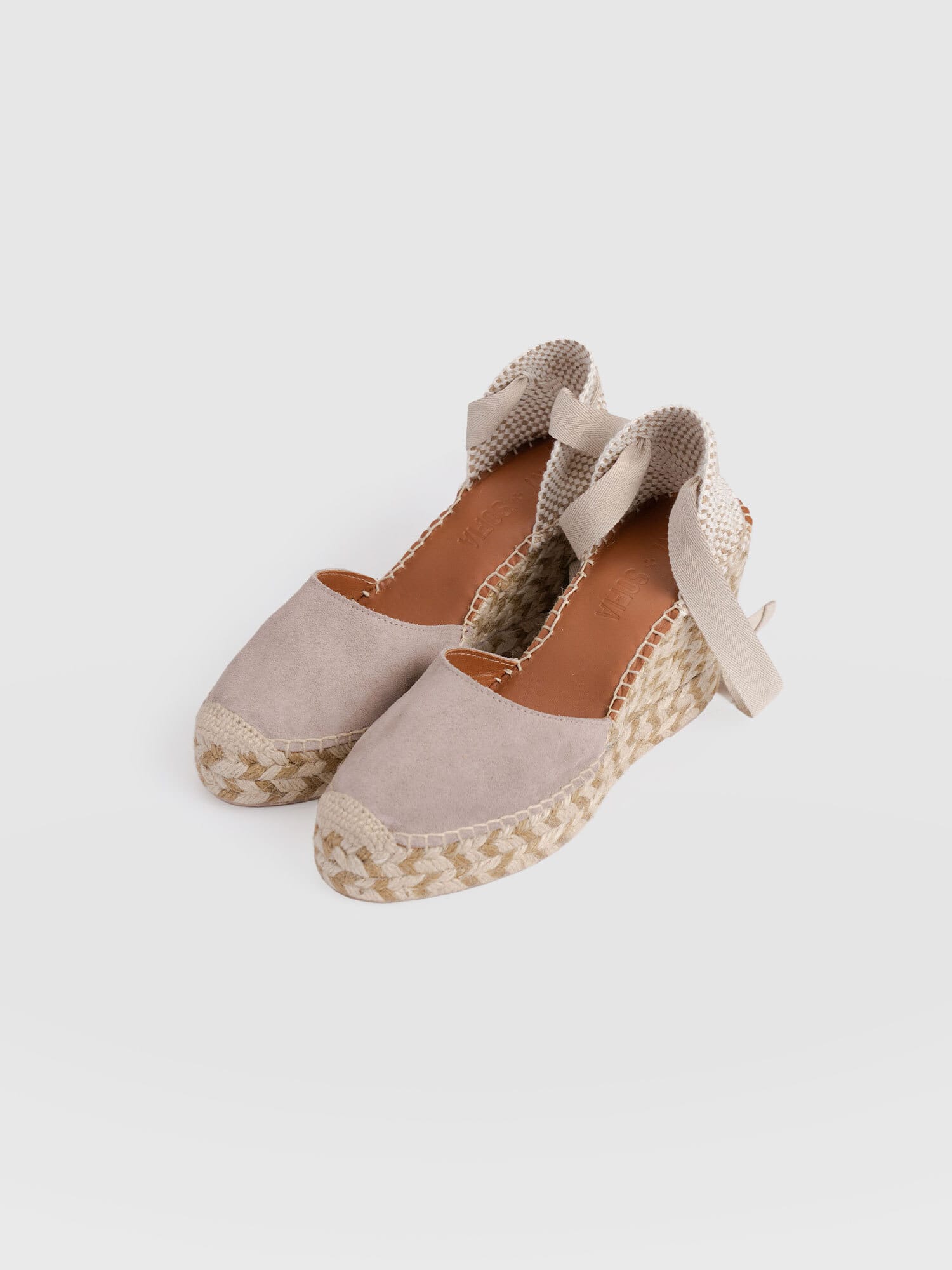 Rowe Espadrille Tie Wedges - Sand Suede - Women's Shoes | Saint + Sofia® EU