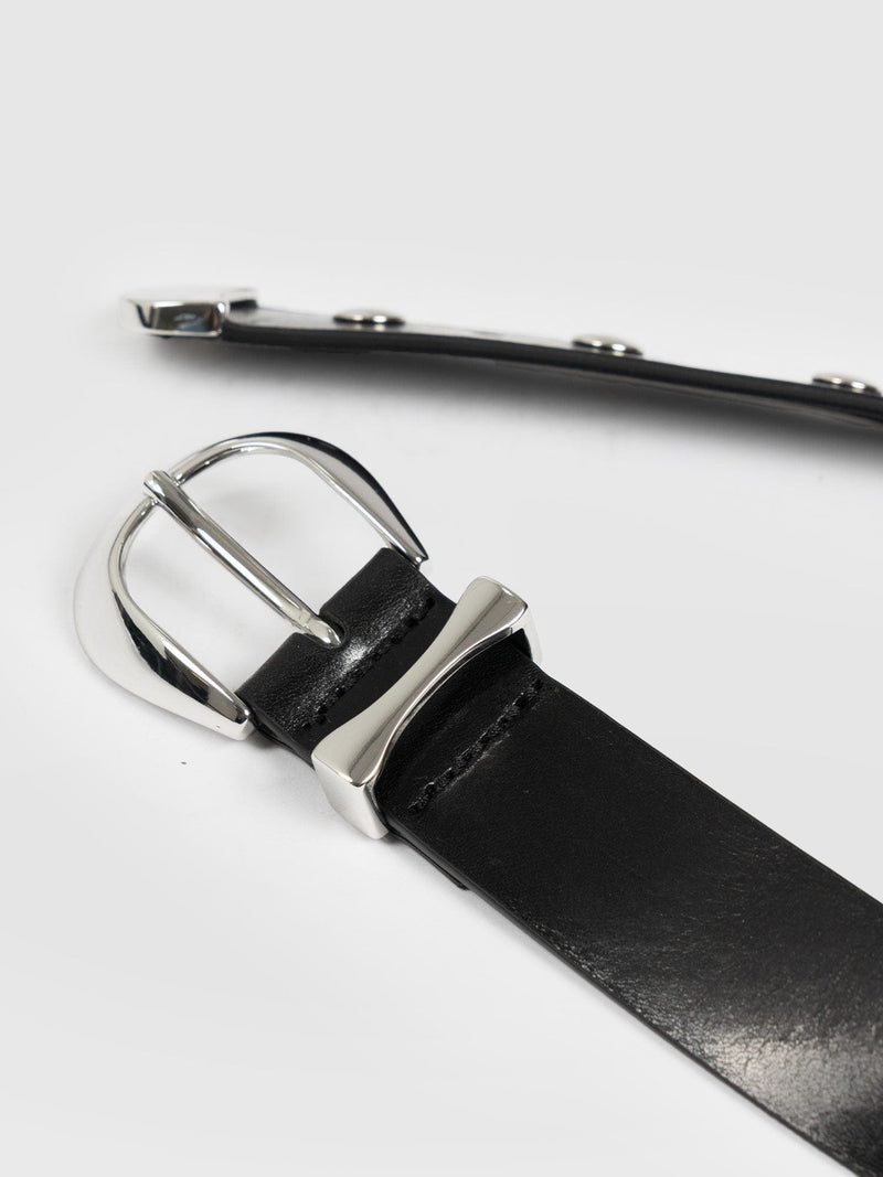 Roxie Studded Belt Black - Leather Belts | Saint + Sofia® EU