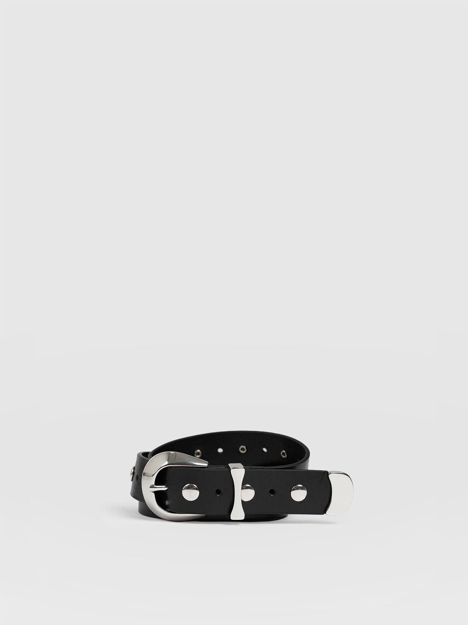 Roxie Studded Belt Black - Leather Belts | Saint + Sofia® EU