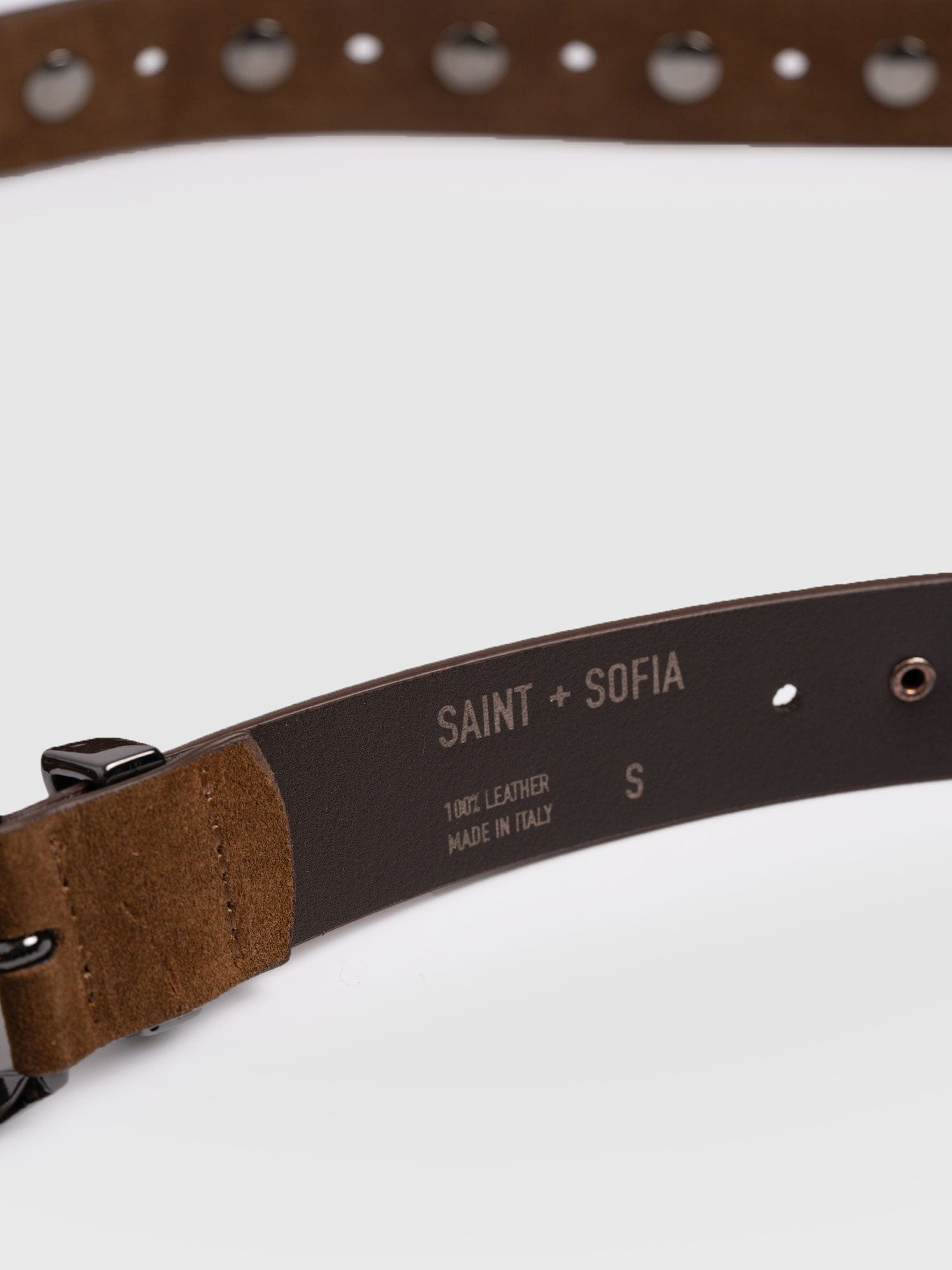 Roxie Studded Belt - Camel - Women's Accessories | Saint + Sofia® EU
