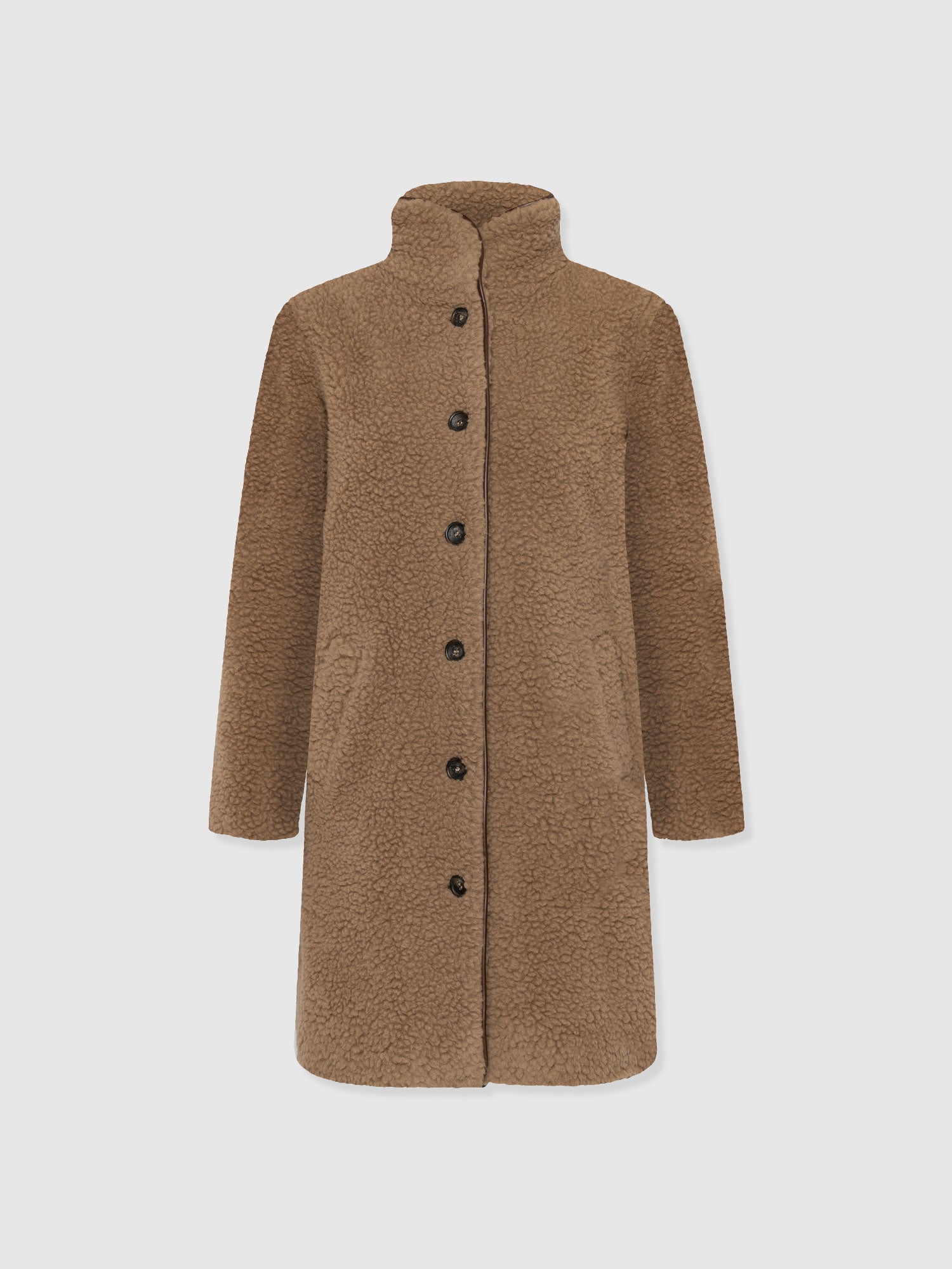 Rumer Teddy Coat - Camel - Women's Outerwears | Saint + Sofia® EU