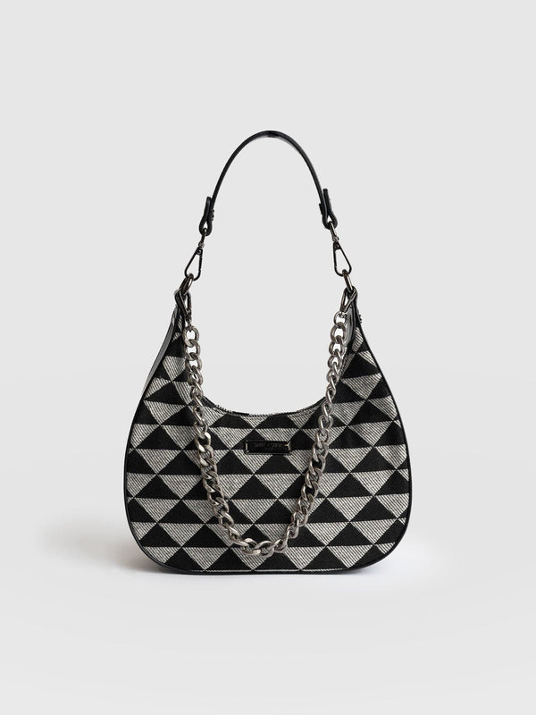Runway Handbag Cream/Black Pyramid - Women's Bags | Saint + Sofia® EU
