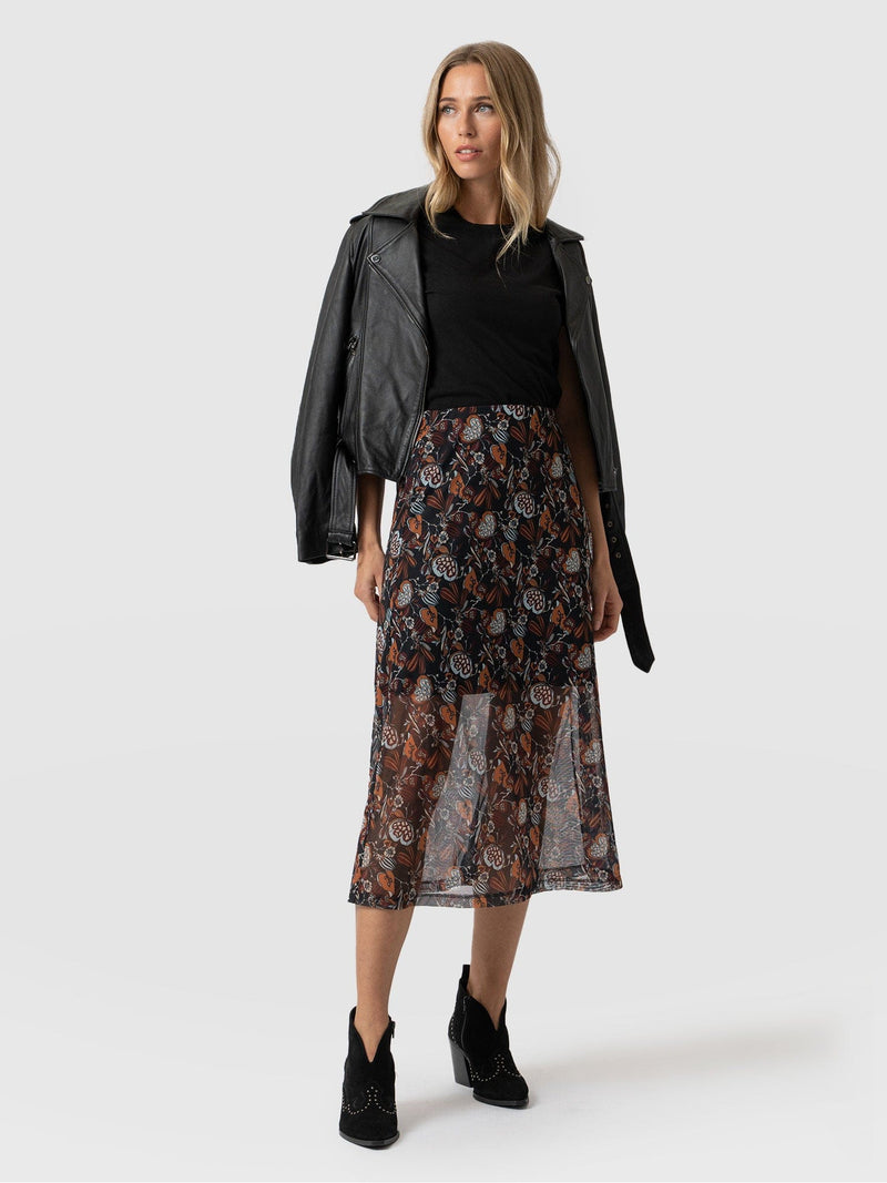 Runway Mesh Skirt 70's Paisley - Women's Skirts | Saint + Sofia® EU