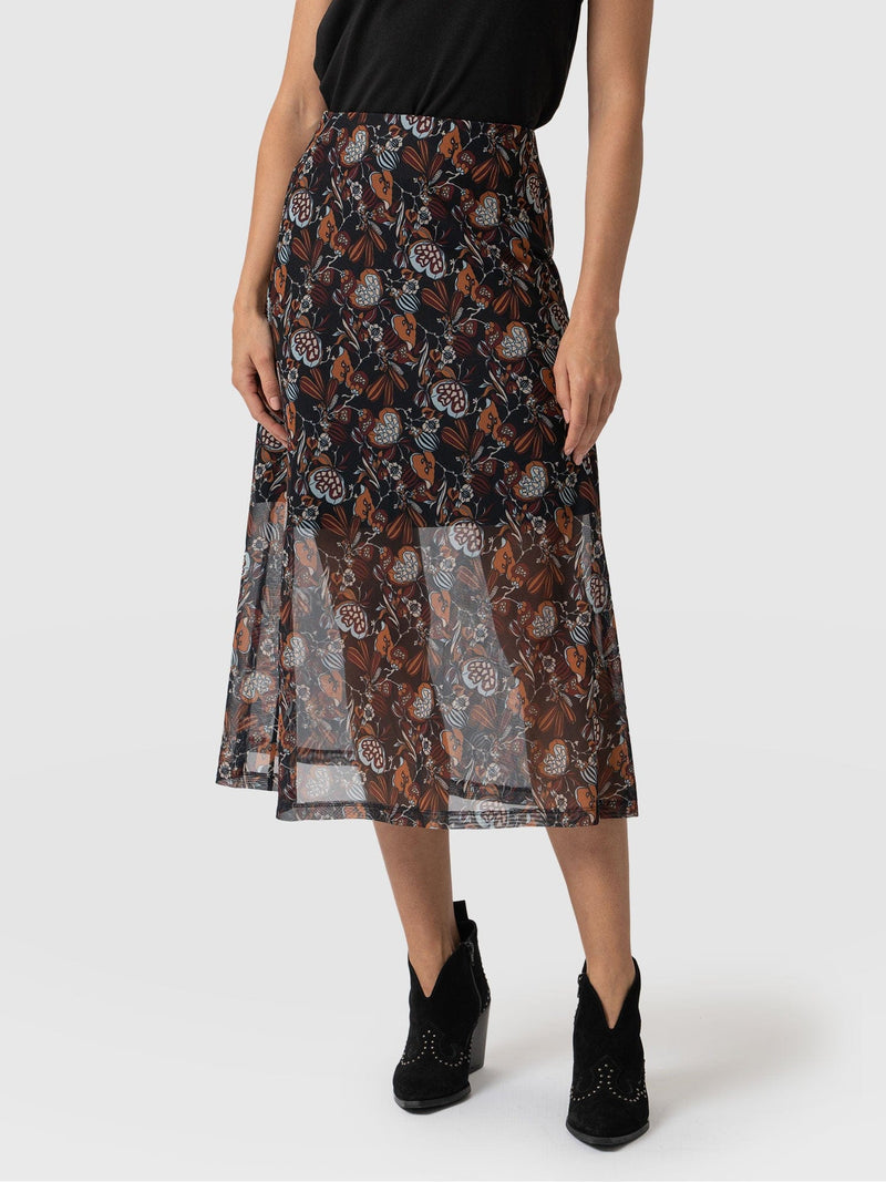 Runway Mesh Skirt 70's Paisley - Women's Skirts | Saint + Sofia® EU