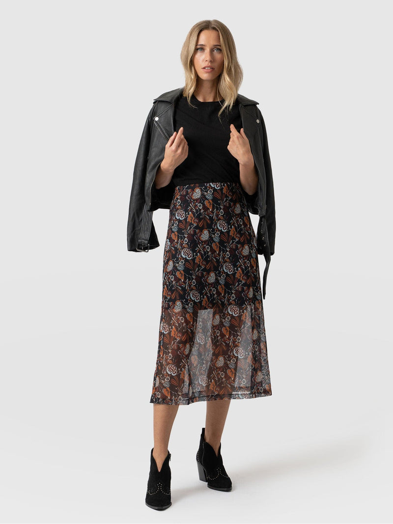 Runway Mesh Skirt 70's Paisley - Women's Skirts | Saint + Sofia® EU