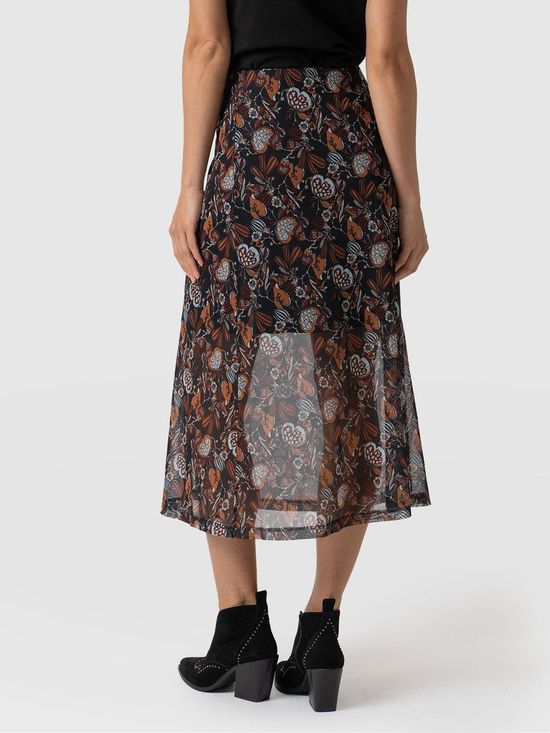 Runway Mesh Skirt 70's Paisley - Women's Skirts | Saint + Sofia® EU