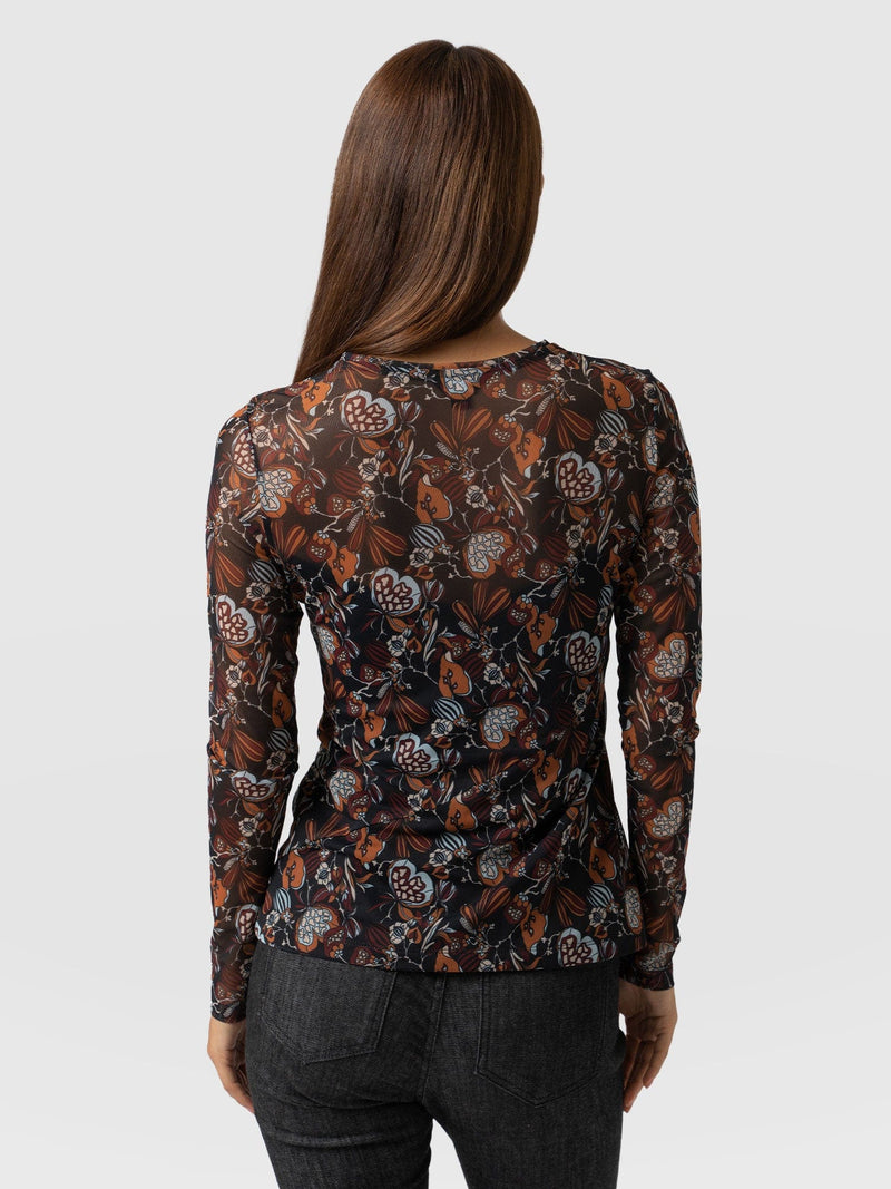 Runway Mesh Tee 70's Paisley - Women's Tops | Saint + Sofia® EU
