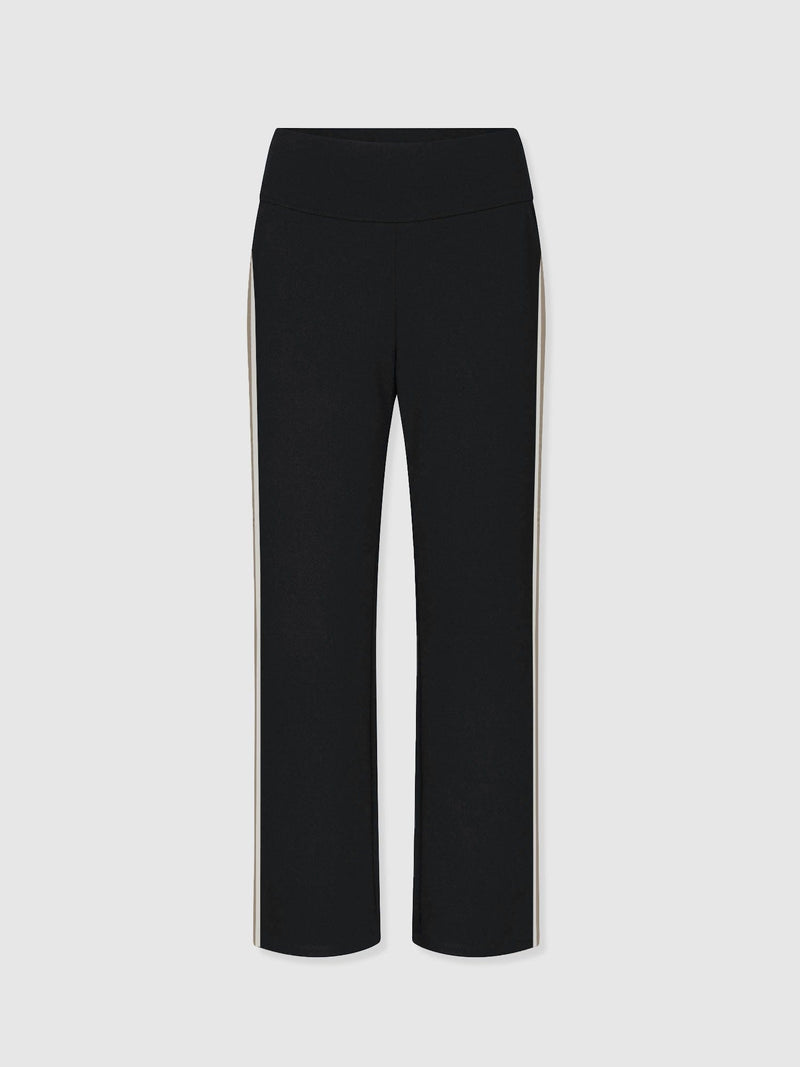 Runway Pant - Black - Cream/Beige Stripe - Women's Trousers | Saint + Sofia® EU