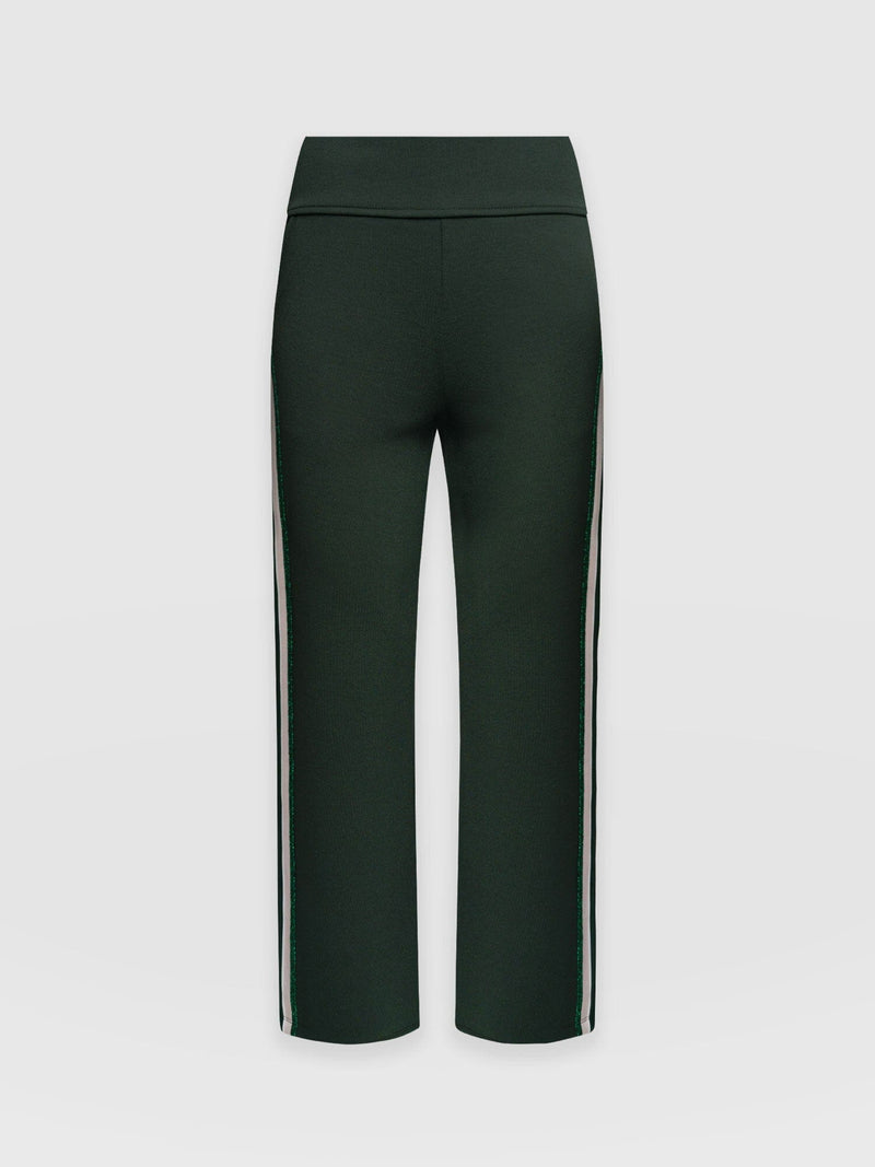 Runway Pant Bottle Green with Green/Pink Lurex Stripe - Women's Trousers | Saint + Sofia® EU