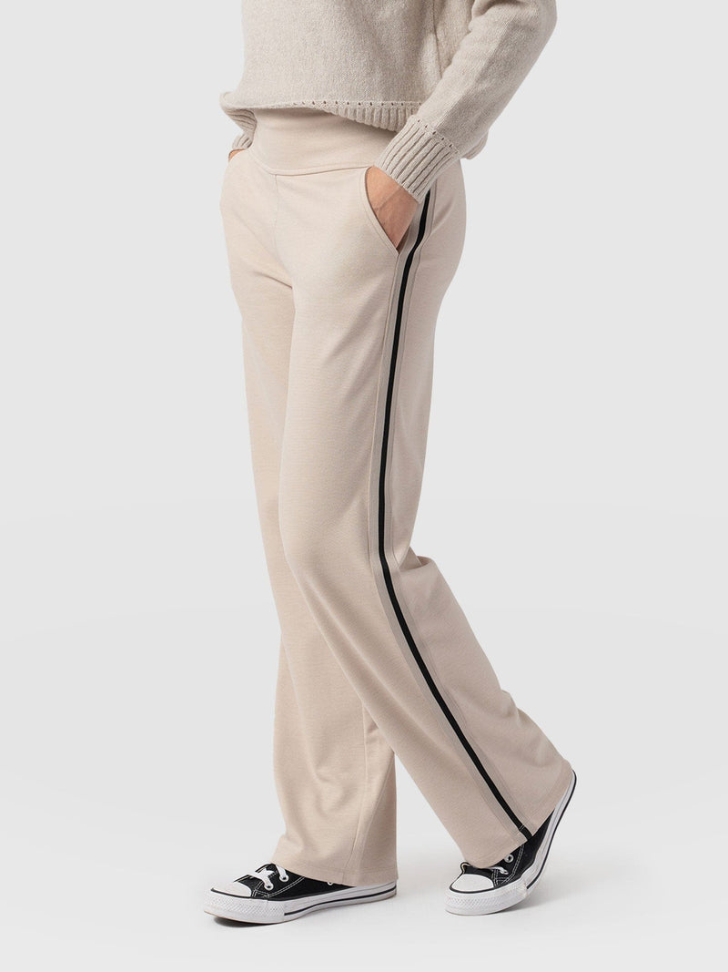 Runway Pant - Light Beige - Black/Cream Stripe - Women's Trousers | Saint + Sofia® EU