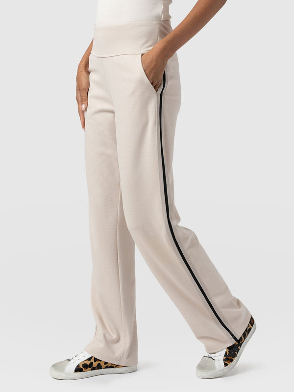 Runway Pant - Light Beige - Black/Cream Stripe - Women's Trousers | Saint + Sofia® EU