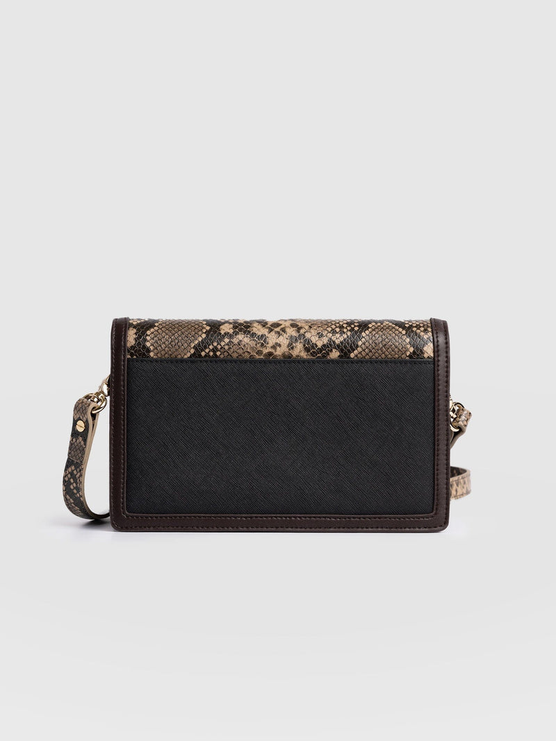 Rylee Cross Body Bag Brown Snake - Women's Cross-body Bag | Saint + Sofia® EU