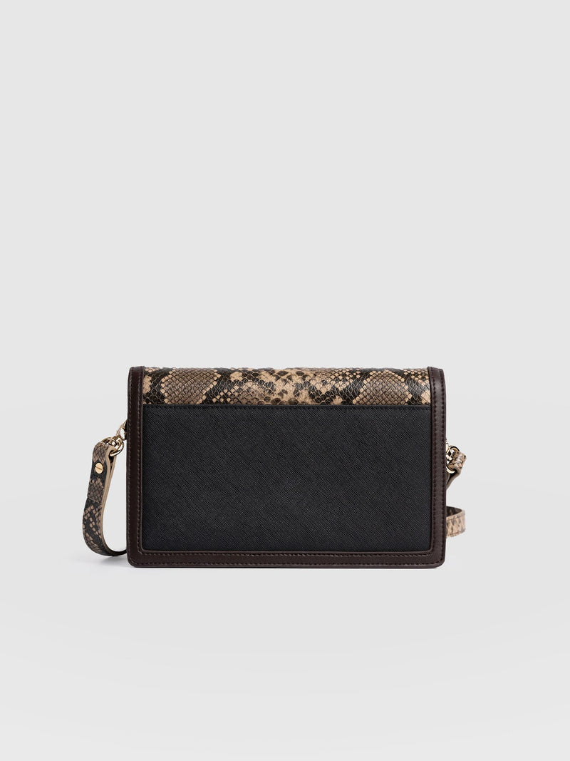 Rylee Cross Body Bag Brown Snake - Women's Cross-body Bag | Saint + Sofia® EU