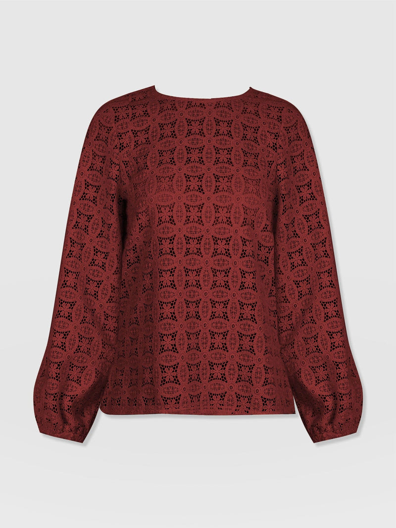 Sadie Blouse - Burgundy - Women's Blouses | Saint + Sofia® EU
