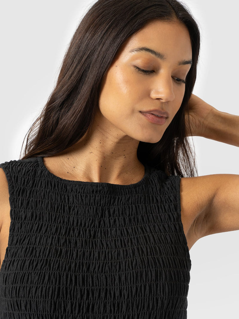 Sadie Shirring Dress - Black - Women's Dresses | Saint + Sofia® EU