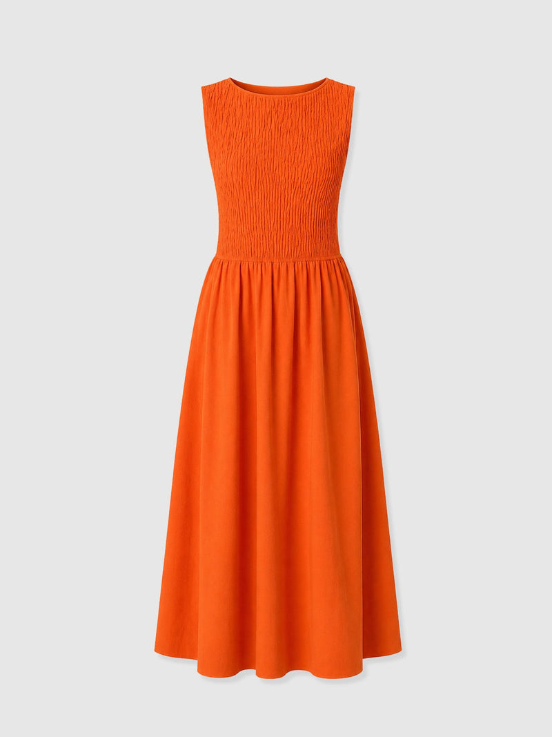 Sadie Shirring Dress - Burnt Orange - Women's Dresses | Saint + Sofia® EU