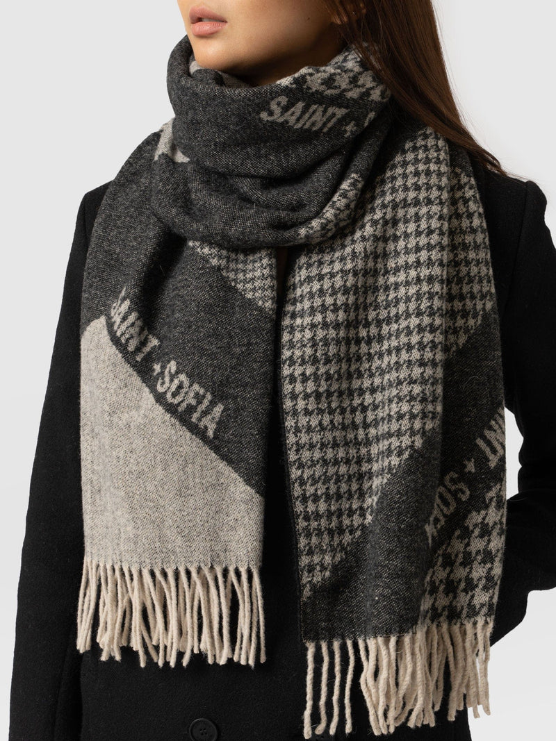 Saint + Sofia Scarf Black/Grey - Women's Scarves | Saint + Sofia® EU