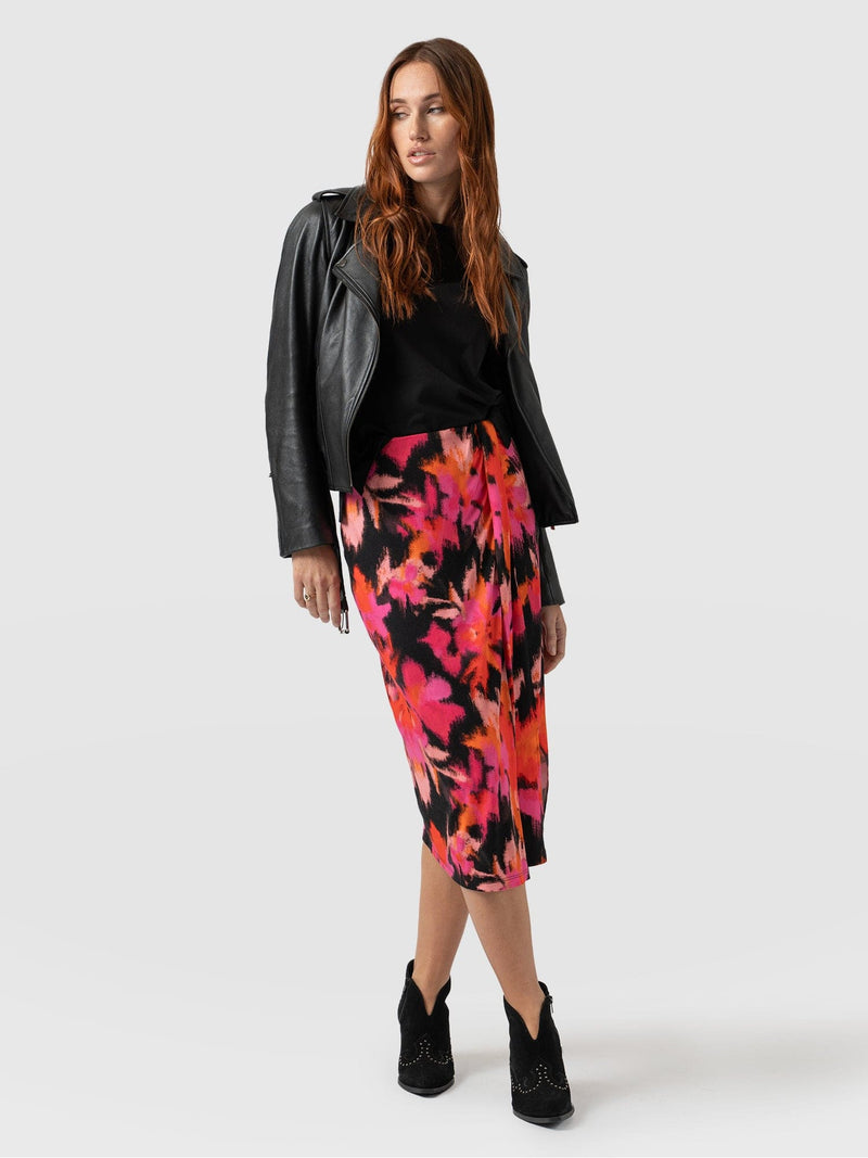 Salina Draped Skirt Black Soft Focus - Women's Skirts | Saint + Sofia® EU